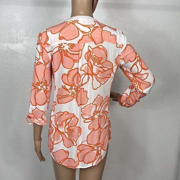Maeve By Anthropologie Pintucked Floral Long Sleeve Button Down Shirt Size S - Picture 6 of 11